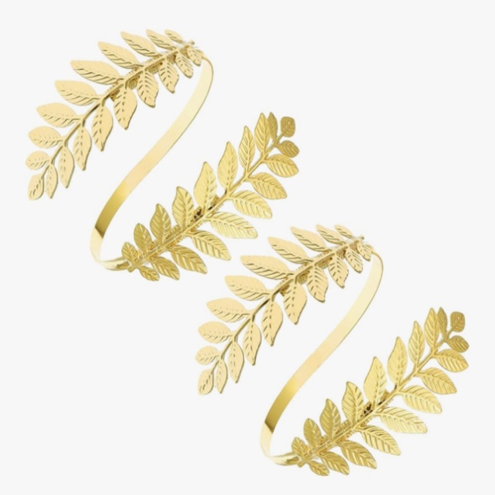 Gold Leaf Roman Greek Cuff Arm Cuff Bracelet Halloween Costume Renaissance Faire
